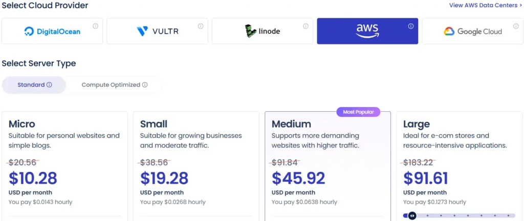 Cloudways AWS Pricing