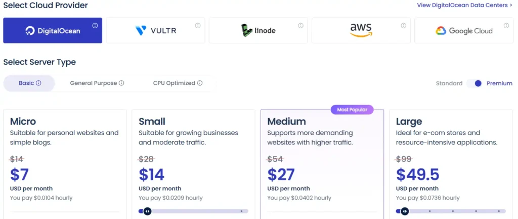 Cloudways DigitalOcean Pricing