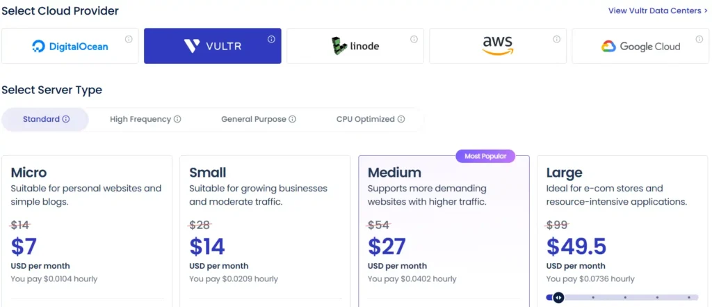 Cloudways Vultr Pricing
