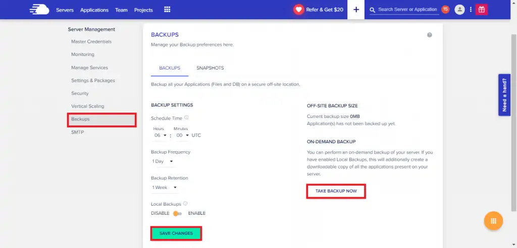 Set Up Cloudways Automated Backups