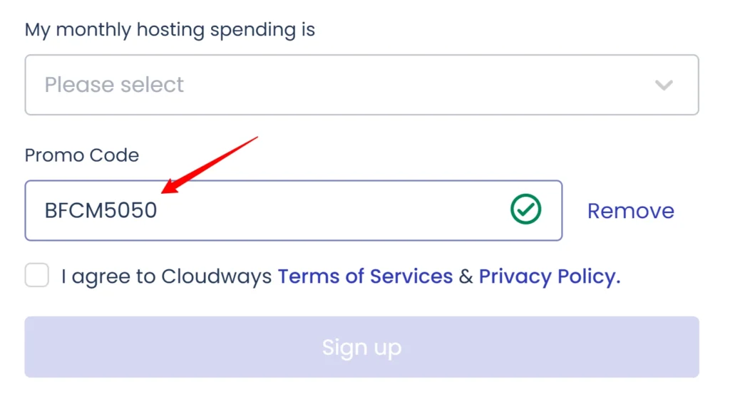 Cloudways Coupon Code - BFCM5050